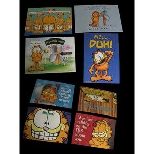 Vintage Garfield Postcards Set by Jim Davis – Classic 80s/90s Humor, Lot of 8